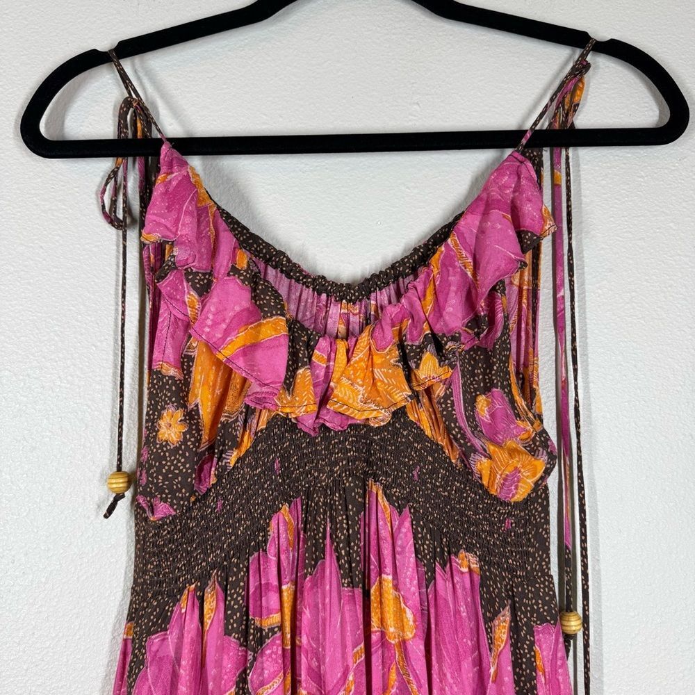Free People Loreli Wide Leg Jumpsuit Women's XS Bold Floral Billowy Boho Chic - Picture 11 of 11